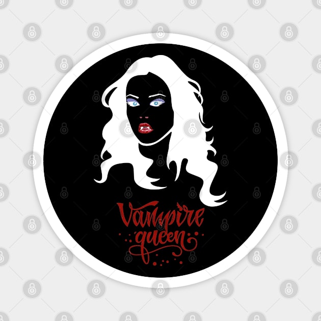 Female Vampire, Vampire Girl, Vampire Lady, Vampire Bite, Vampire Queen, Vampire Princess, White Version 2/2 Magnet by Modern Art